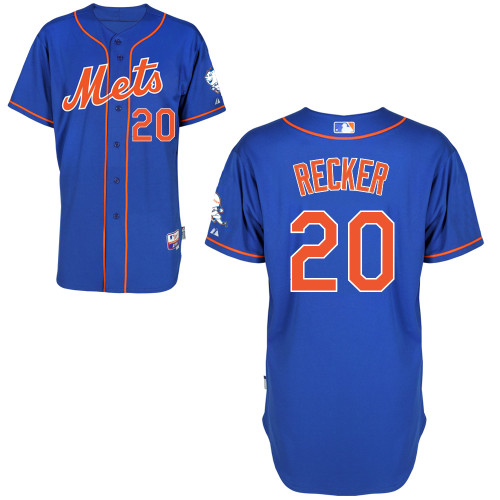 Anthony Recker #20 MLB Jersey-New York Mets Men's Authentic Alternate Blue Home Cool Base Baseball Jersey